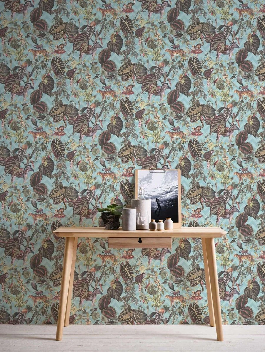 A.S. Creation AS Creation MICHALSKY - Papier Peint Jungle - Animaux Aux Feuilles Tropicales - Bleu Multicolore - 1005 X 53 Cm 6 A.S. Creation AS Creation MICHALSKY - Papier Peint Jungle - Animaux Aux Feuilles Tropicales - Bleu Multicolore - 1005 X 53 Cm – Image 6