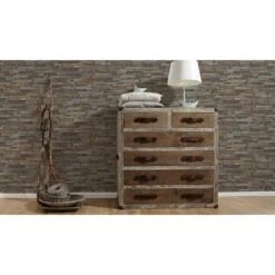 A.S. Creation Elements | 914217 | Papier Peint Intissé Pierre Brique | 0.53 M X 10.05 M | Marron -Décoration d'intérieur 914217 5