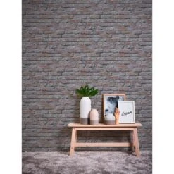 A.S. Creation Il Decoro | 954702 | Papier Peint Imitation Brique Pierre En Papier | Gris -Décoration d'intérieur 954702 3