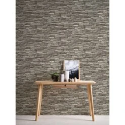 A.S. Creation Elements | 958331 | Papier Peint Intissé Pierre Brique | 0.53 M X 10.05 M | Gris -Décoration d'intérieur 958331 7